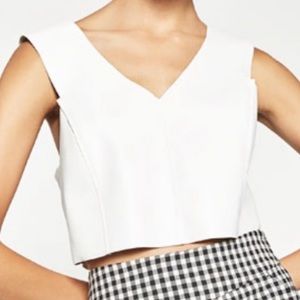 Zara faux leather crop top